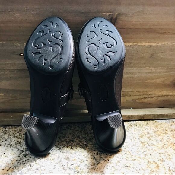 Clarks Brown Heeled Mule Loafers - Picture 6 of 8